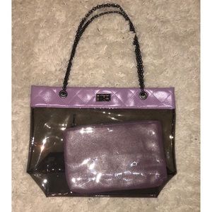 SHEER PURPLE CHAIN TOTE